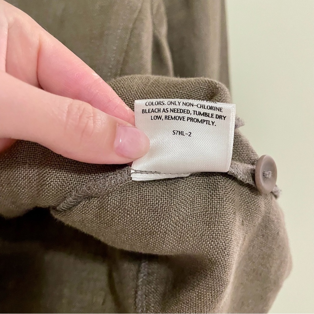 Eileen Fisher Gray 100% Irish Linen Button Front Blazer Jacket – Fits Size Small - Picture 7 of 7